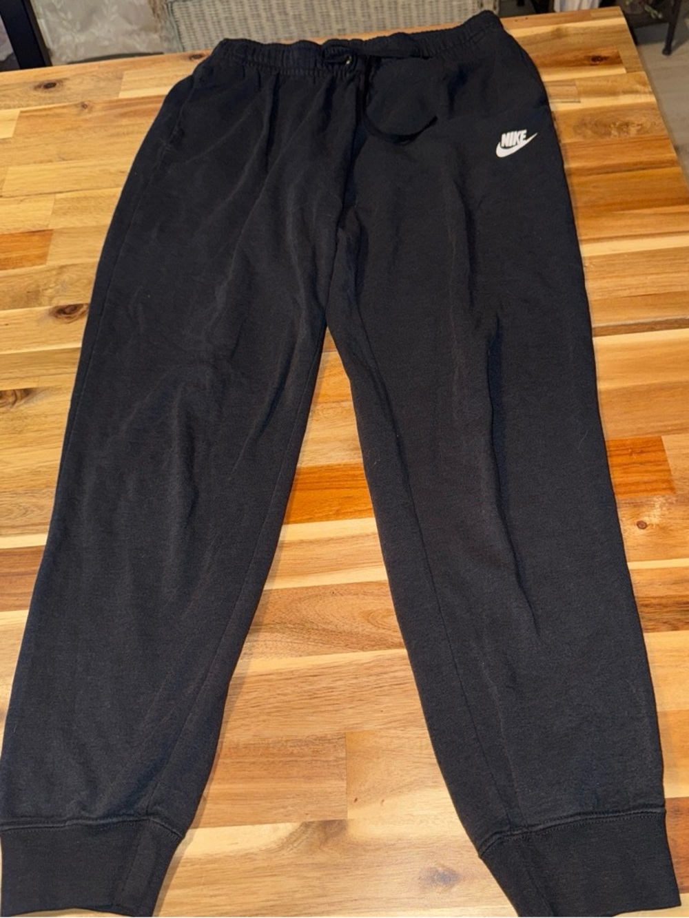 Nike Black Joggers with White Swoosh Logo